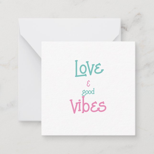 Love & Good Vibes Personalized Note Card (Front)