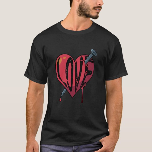 Love Goth Heart Scene Emo Break Up Sad Heartbroken T-Shirt (Front)