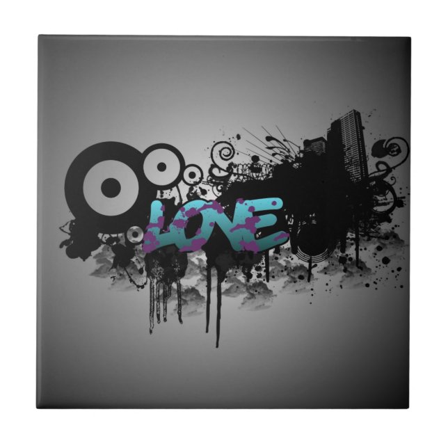 LOVE Graffiti Ceramic Tile (Front)
