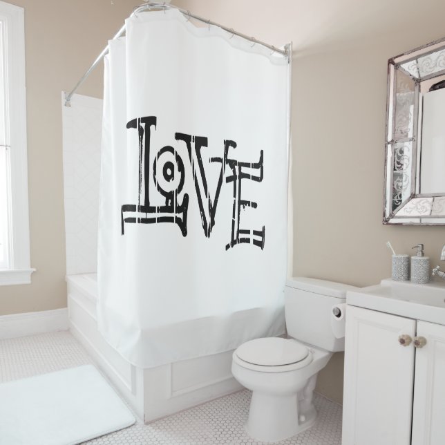 Love Graffiti Shower Curtain (In Situ)