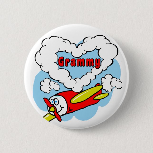 Love Grammy Kids Airplane Button (Front)