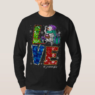 Love Grammy Life Snowman Leopard Thanksgiving gram T-Shirt
