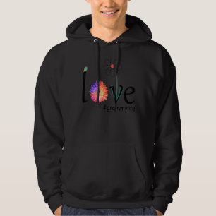 Love Grammylife Watercolor Flower Bird Grandma Mot Hoodie