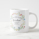 Love Grandma Floral Wildflower wreath w Names Giant Coffee Mug<br><div class="desc">Modern,  simple watercolor painted wildflower wreath with your message of love to your Grandma!  A treasured Mother's Day,  birthday or Christmas gift for her to use for ever!  Personalized with her grandchildren's names and message.  Painted and graphically designed by internationally licensed artist and designer,  Audrey Jeanne Roberts,  copyright.</div>