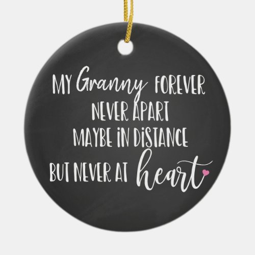 love grandma forever never apart long distance ceramic ornament