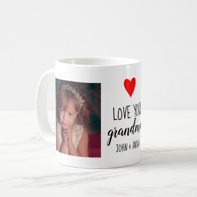 Love Grandma Gift Photo Collage Text Coffee Mug (Front Left)