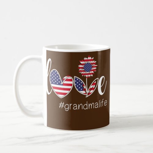 Love Grandma Life Flag American 4th Of July Coffee Mug - Love Grandma Life Flag American 4th Of July Mother's Day Gift. Perfect gift for your dad, mom, papa, men, women, friend and family members on Thanksgiving Day, Christmas Day, Mothers Day, Fathers Day, 4th of July, 1776 Independent day, Veterans Day, Halloween Day, Patrick's Day