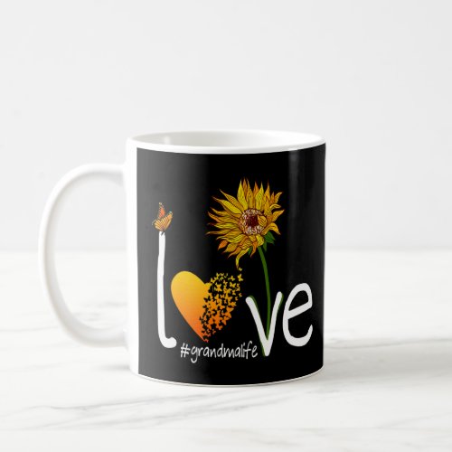 Love Grandma Life Grandma Butterfly Sunflower Grap Coffee Mug