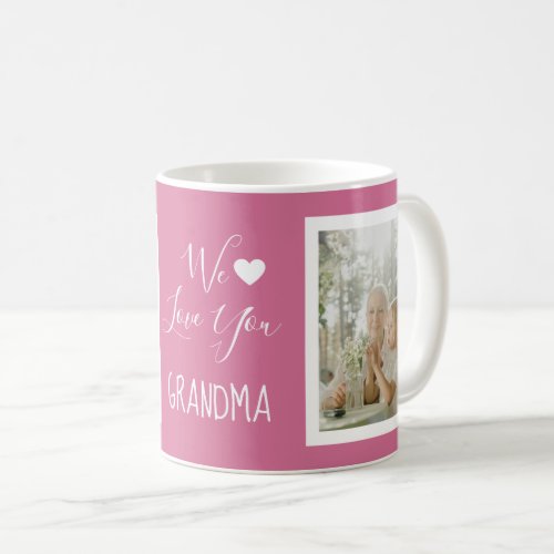 Love Grandma Pink Rose Photo Coffee Mug