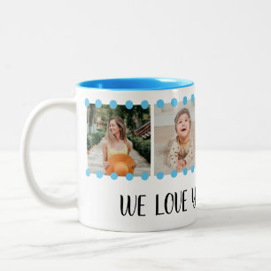 Love Grandma Sweet Blue 4 Photo Collage Mug