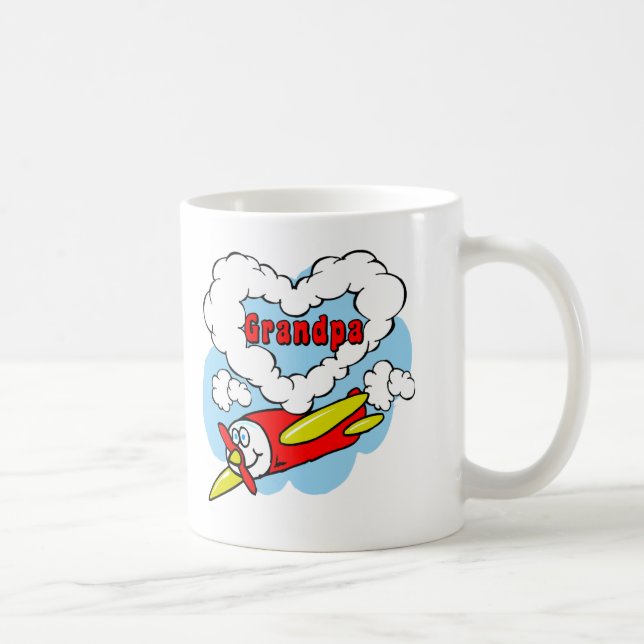 Love Grandpa Kids Airplane Coffee Mug (Right)