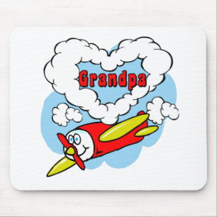 Love Grandpa Kids Airplane Mouse Pad