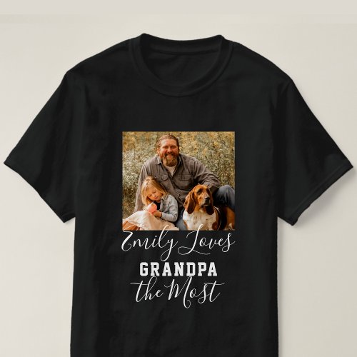 LOVE GRANDPA THE MOST Custom Fathers Day T_Shirt