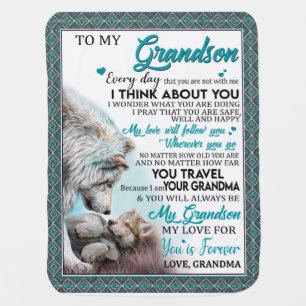 Love Grandson   Letter To My Grandson From Grandma Baby Blanket