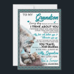 Love Grandson | Letter To My Grandson From Grandma Holiday Card<br><div class="desc">Love Grandson | To My Grandson My Love For You Is Forever</div>