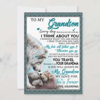 Love Grandson | Letter To My Grandson From Grandma Holiday Card