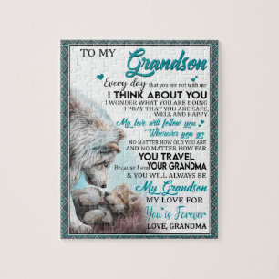 Love Grandson Letter To My Grandson From Grandma Jigsaw Puzzle