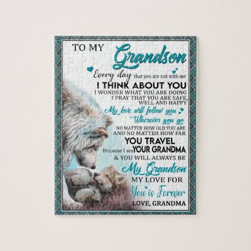 Love Grandson  Letter To My Grandson From Grandma Jigsaw Puzzle