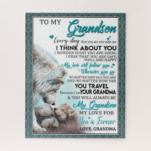Love Grandson   Letter To My Grandson From Grandma Jigsaw Puzzle