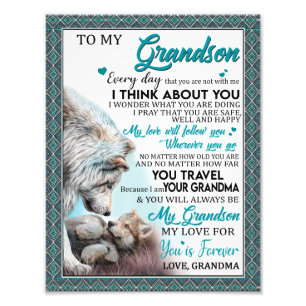 Love Grandson Letter To My Grandson From Grandma Photo Print