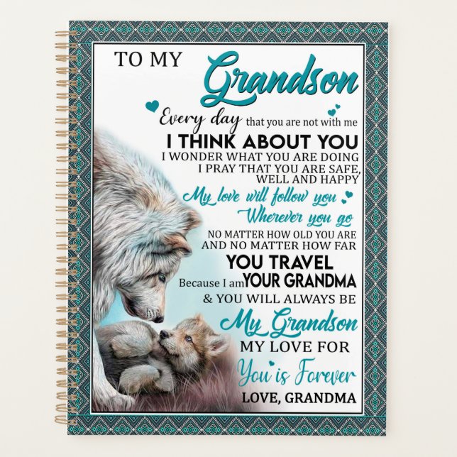 Love Grandson | Letter To My Grandson From Grandma Planner (Front)
