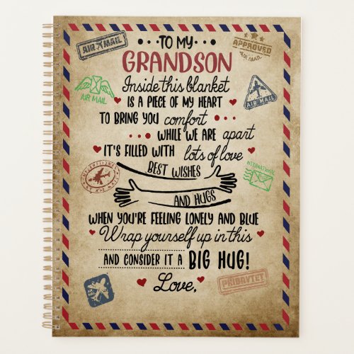 Love Grandson  Letter To My Grandson From Grandma Planner