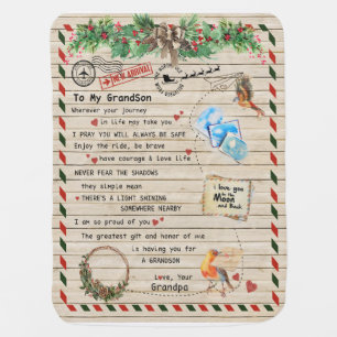 Love Grandson Letter To My Grandson I Proud Of You Baby Blanket