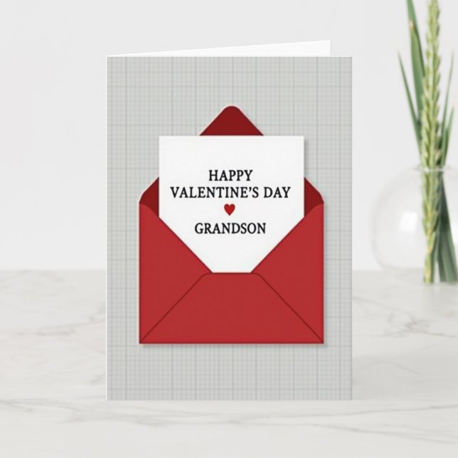 Love Grandson Valentines Day Card (Front)