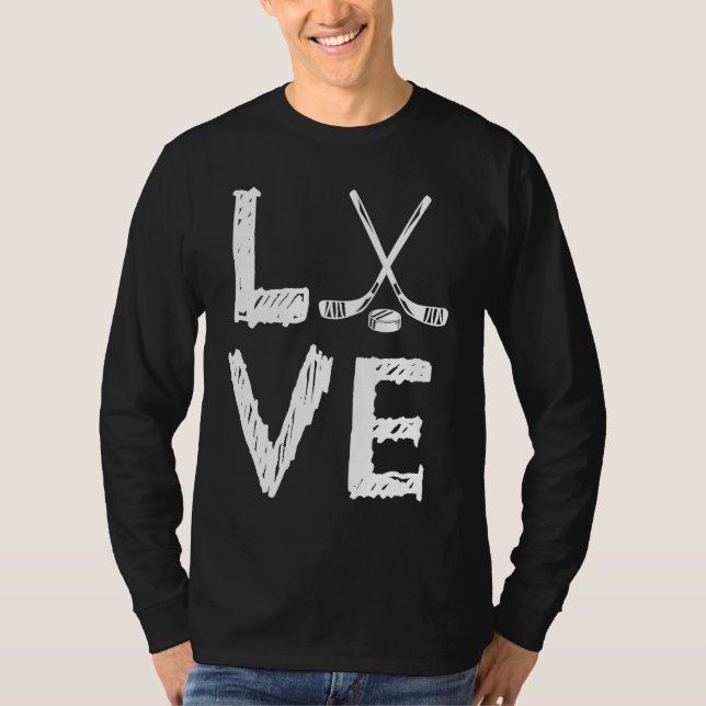 Love Graphic Hockey Player Field Hockey Hockey Sti T-Shirt (Front)