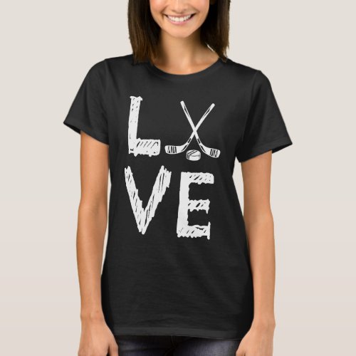 Love Graphic Hockey Player Field Hockey Hockey Sti T_Shirt