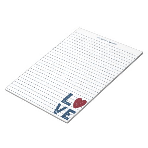 LOVE Graphic Lined Writing Paper Stationery Notepad