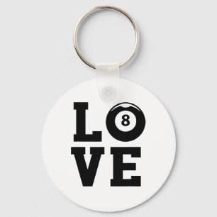 Love Graphic Pool Billard Snooker Billard Cue 8-ll Keychain