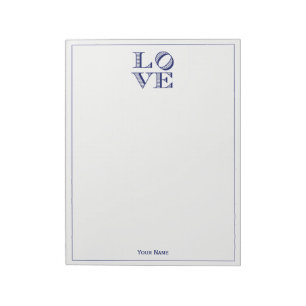 LOVE Graphic Text - Blue Notepad