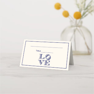 LOVE Graphic Text - Blue Place Card