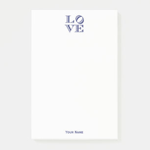 LOVE Graphic Text - Blue Post-it Notes