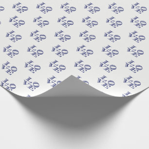 LOVE Graphic Text - Blue Wrapping Paper