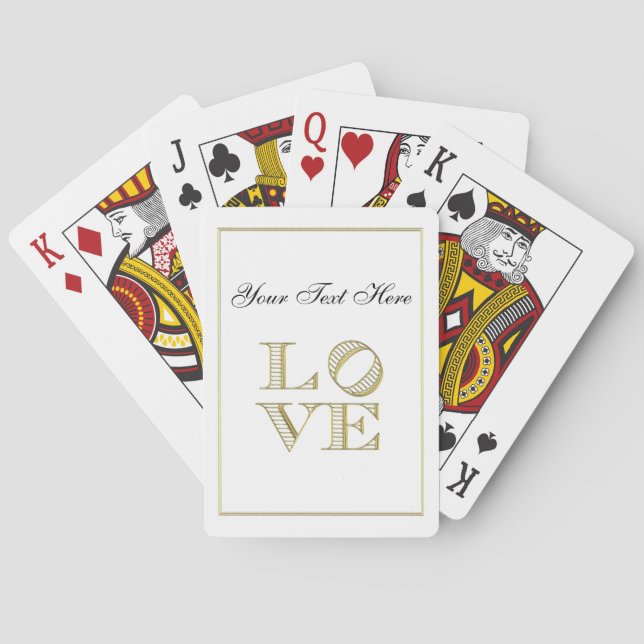 LOVE Graphic Text - Faux Gold Poker Cards (Back)