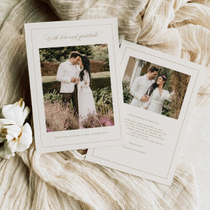 Love & Gratitude, Minimal Wedding Thank You Card