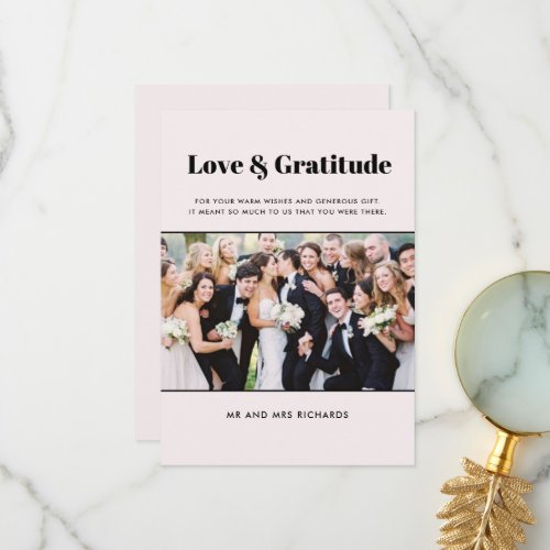 Love Gratitude Photo Pink Wedding Thank You