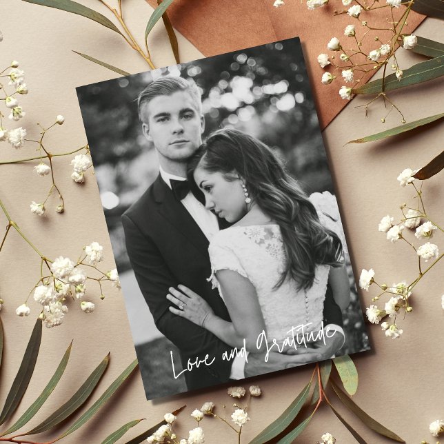 Love Gratitude Photo Wedding Thank You Card (Creator Uploaded)