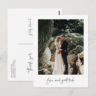 Love Gratitude Photo Wedding Thank You Postcard
