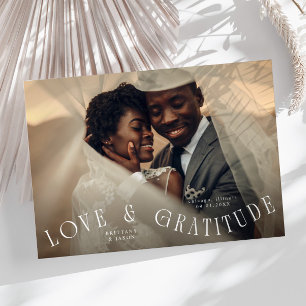Love & Gratitude Wedding Photo Thank You Card