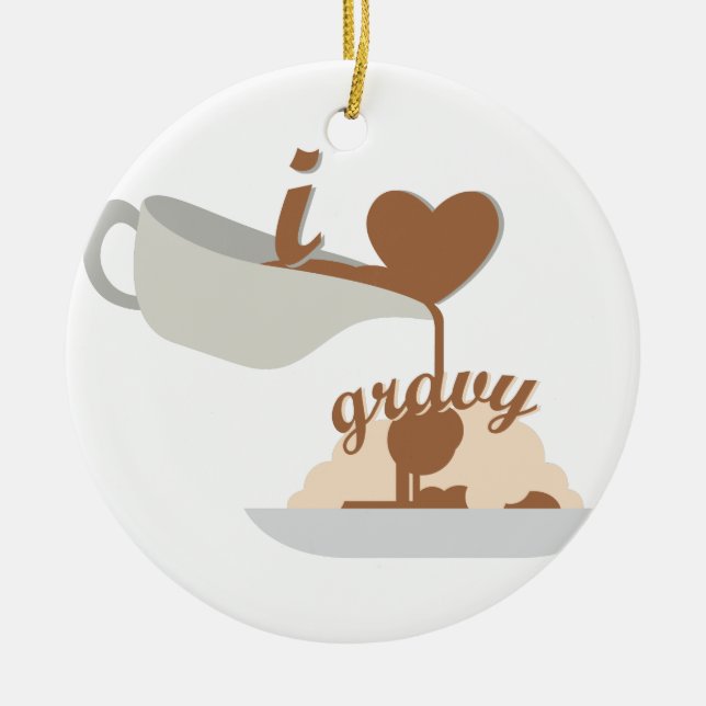 Love Gravy Ceramic Ornament (Front)