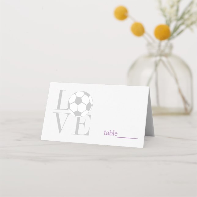 love gray football fold place cards (Front)