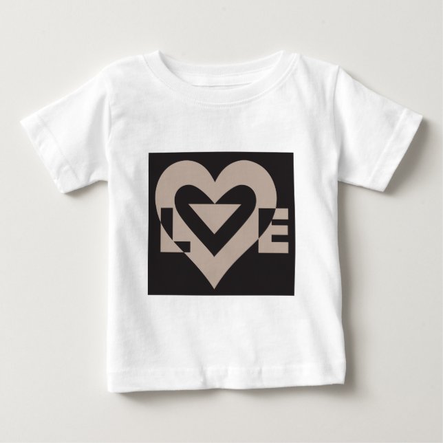 Love Gray on Black Baby T-Shirt (Front)