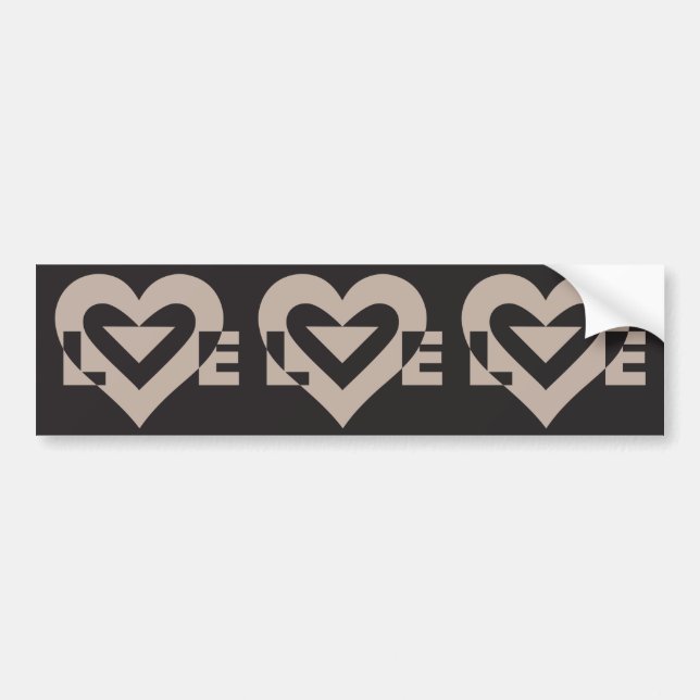 Love Gray on Black Bumper Sticker (Front)