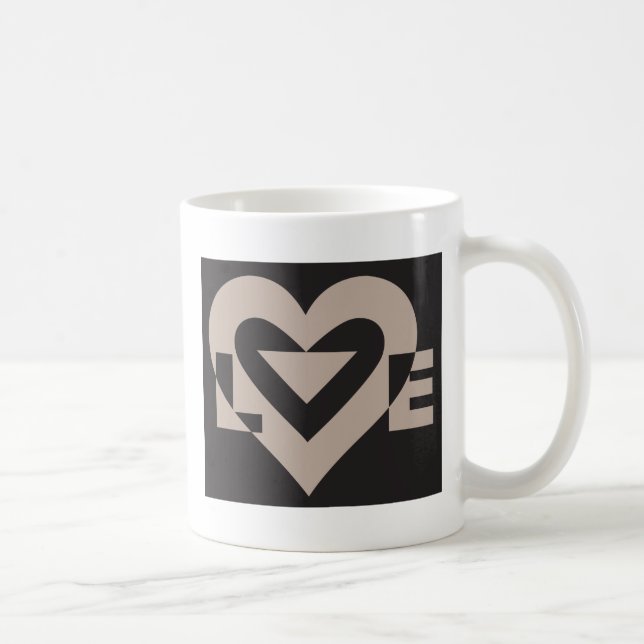 Love Gray on Black Coffee Mug (Right)