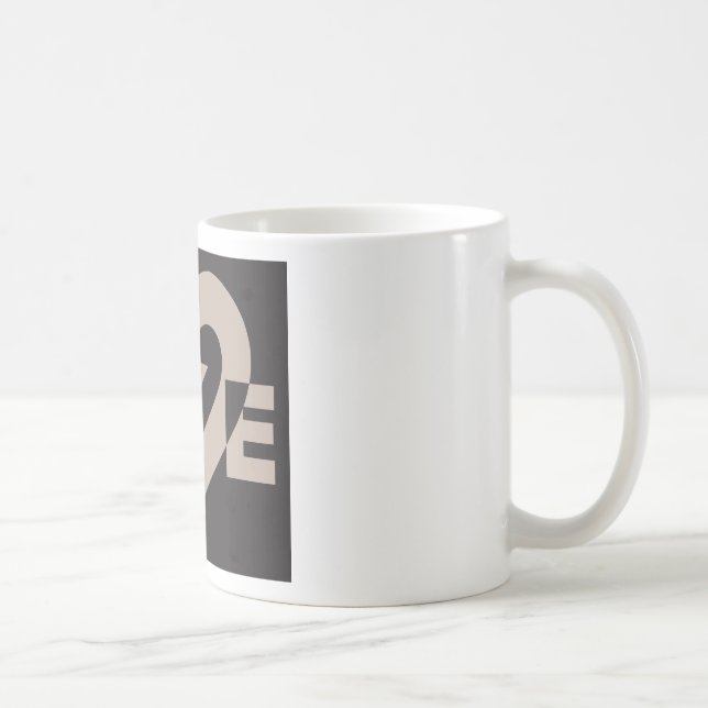 Love Gray on Black Coffee Mug (Right)