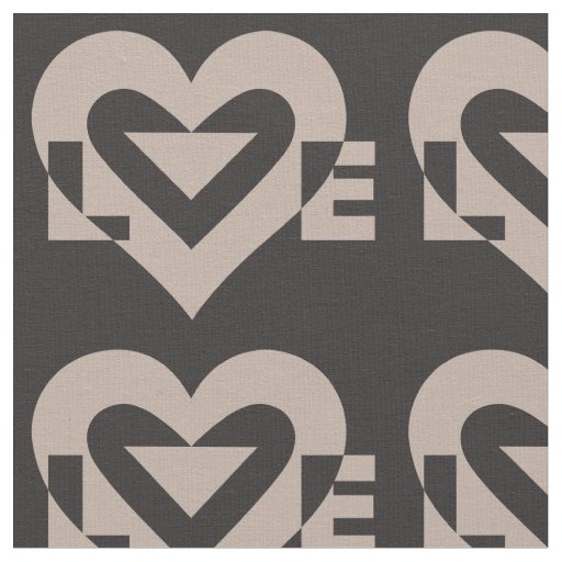 Love Gray on Black Fabric