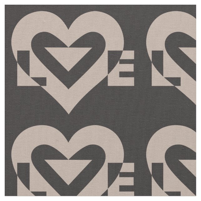 Love Gray on Black Fabric (Close Up)